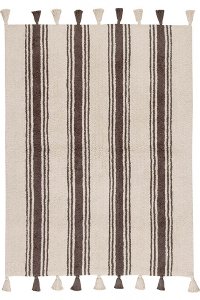 C-ST-ELEPHANT 4 x 5 Small Stripes Elephant Gray Washable Rug