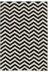 C-BW-ZIGZAG 5 x 7 Medium Black and Beige Zig Zag Washable Area Rug - Home