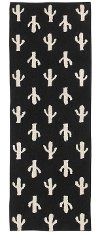 C-BW-CACTUS-P 3 x 8 Runner Cactus Stamp Runner Washable Rug