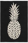 C-BW-PINEAPPLE 5 x 7 Medium Pineapple Black and Beige Washable Rug