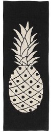 C-BW-PINEAPPLE-P Pineapple Black and Beige Washable 8 Foot Runner Rug