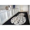C-BW-PINEAPPLE-P Pineapple Black and Beige Washable 8 Foot Runner Rug-2