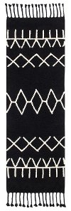 C-BW-BEREBER-BLACK-P 3 x 8 Runner Bereber Black Runner Washable Rug