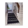 C-BW-BEREBER-BLACK-P 3 x 8 Runner Bereber Black Runner Washable Rug-2