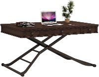 Cherry Brown Sit and Stand Adjustable Height Desk