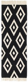C-BW-DIAMONDS-P Diamonds Washable 8 Foot Runner Rug
