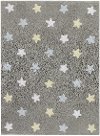 C-ST-B 4 x 5 Small Tricolor Stars Gray & Blue Washable Rug-1