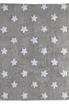 C-G-SW 4 x 5 Small Gray & White Stars Washable Rug