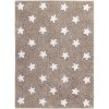 C-L-SW 4 x 5 Small Linen and White Stars Washable Rug-1