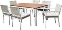 White 7 Piece Modern Patio Dining - Kedo