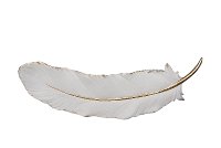 23 Inch White Resin Feather Wall Decor