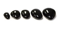 Set of 5 Black Ceramic Stones