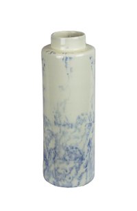 12 Inch Blue Ceramic Marble Vase