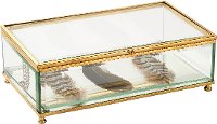Decorative Glass Box with Feathers