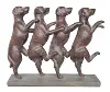 Clearance Rust Dancing Dogs Sculpture