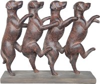 Rust Dancing Dogs Sculpture