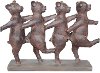 Rust Dancing Pigs Sculpture