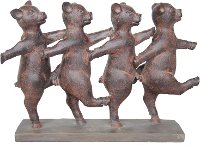 Rust Dancing Pigs Sculpture