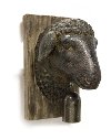 Rust Sheep Head with Bell Wall Decor