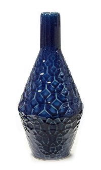 12 Inch Blue Bottle Vase