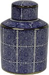 Clearance Blue and White Ceramic Lidded Jar