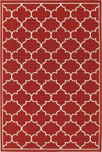 5 x 8 Medium Red Indoor-Outdoor Rug