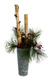 Birch Branch and Pine Arrangement