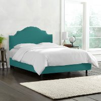 832NBBED-PWLNNLGN Linen Laguna Green Arch Upholstered Queen Size Bed-3