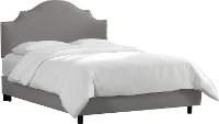 833NBBED-PWLNNGR Linen Gray Nail Button King Size Bed