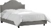 834NBBED-PWLNNGR Linen Gray Notched California King Nail Button Bed