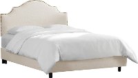 832NBBED-BRLNNTLC Linen Talc Arch Upholstered Queen Size Bed