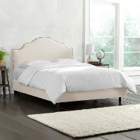 832NBBED-BRLNNTLC Linen Talc Arch Upholstered Queen Size Bed-3