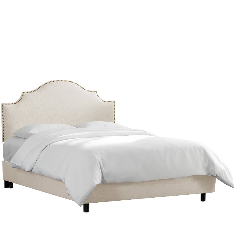 Linen Talc Arch Upholstered California King Bed Rc Willey Linen Talc Arch Upholstered California King Bed Rc Willey Furniture