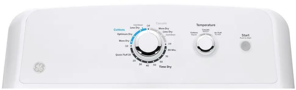 GTD33EASKWW GE Electric Dryer with AutoDry - 7.2 Cu. Ft. White-5