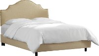 830NBBED-BRLNNSND Linen Sandstone Arch Upholstered Twin Bed