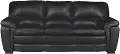Tanner Casual Contemporary Black Leather Sofa