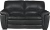 Casual Contemporary Black Leather Loveseat - Tanner