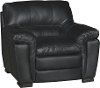 Casual Contemporary Black Leather Chair - Tanner