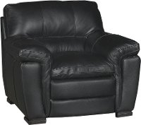 Casual Contemporary Black Leather Chair - Tanner
