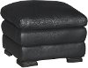 Casual Contemporary Black Leather Ottoman - Tanner