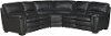 Casual Contemporary 3-Piece Black Leather Sectional - Tanner
