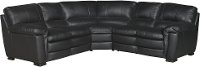 Contemporary Black Leather 3 Piece Sectional Sofa - Tanner