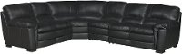 Casual Contemporary 4 Piece Black Leather Sectional - Tanner