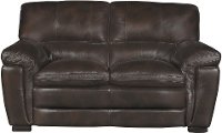 Tanner Casual Contemporary Brown Leather Loveseat