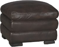 Casual Contemporary Brown Leather Ottoman - Tanner