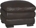 Tanner Casual Contemporary Brown Leather Ottoman