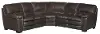 Contemporary 3 Piece Brown Leather Sectional Sofa - Tanner