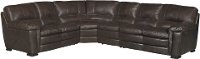 Contemporary 4 Piece Brown Leather Sectional Sofa - Tanner