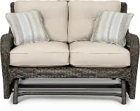 BGS13104P08/LOVESEAT Riviera Wicker Outdoor Patio Loveseat Glider