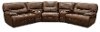 Brown Leather-Match Power Reclining Sectional Sofa - Max